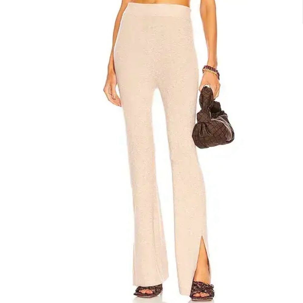 Le Ore Lodi Flared Knit Pants Almond Heather